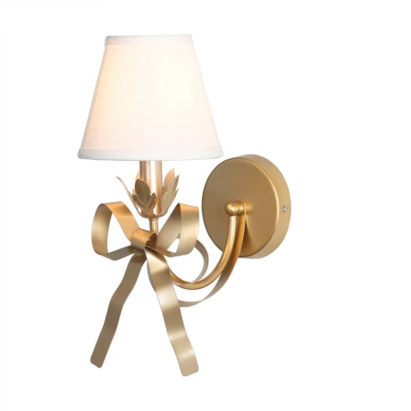 2025 Modern Simple Light Luxury E14 Bowknot Wall Lamp Living Room Bedroom Girl Princess Children Room Lights