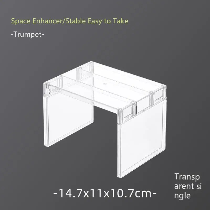 [Kitchen Storage] Clear Expandable Cabinet Organizer, Spice & Dish Divider, Multi-Scene Use For Kitchen & Bathroom