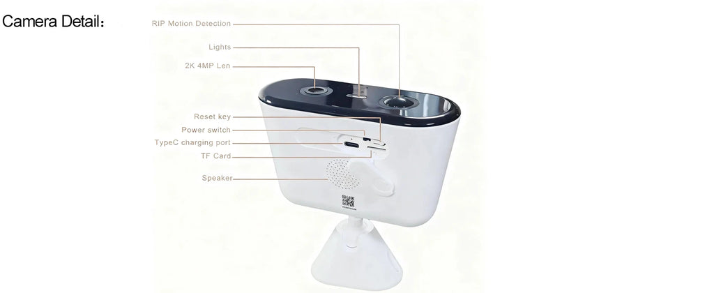 2K Solar Security Camera WIFI Wireless 2.4/5GHz DualBand Outdoor Camera IP65 Waterproof  AI PIR Motion Surveillance Battery Cam