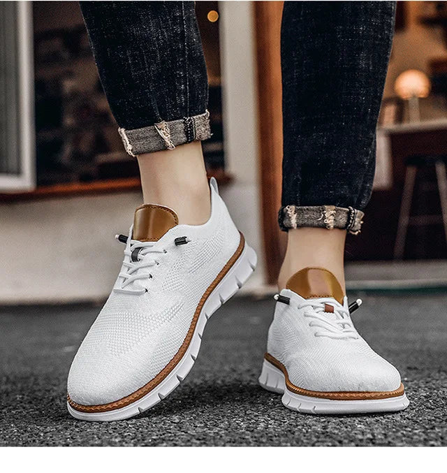 Men's Sneakers Casual Breathable Flat Shoes Outdoor Light Comfortable Anti-Slip Sports Walking Shoes