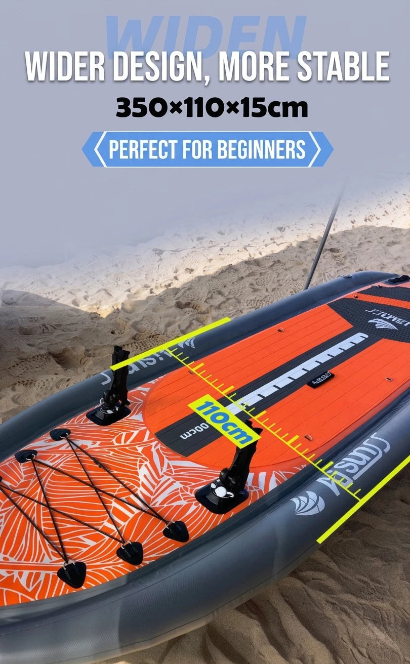 Inflatable Fishing Boat Kayak SUP Thickened Sea Fishing Paddle Board with Rod Holders, Stable Lure Fishing Platform