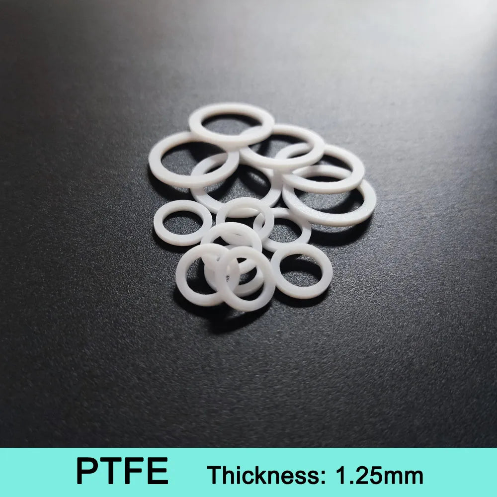 Hard PTFE Gasket Flat Washer Thickness 1.25mm ID 3mm~150mm Resistant to High&Low Temperature Anti-aging For Flange ID*OD*CS