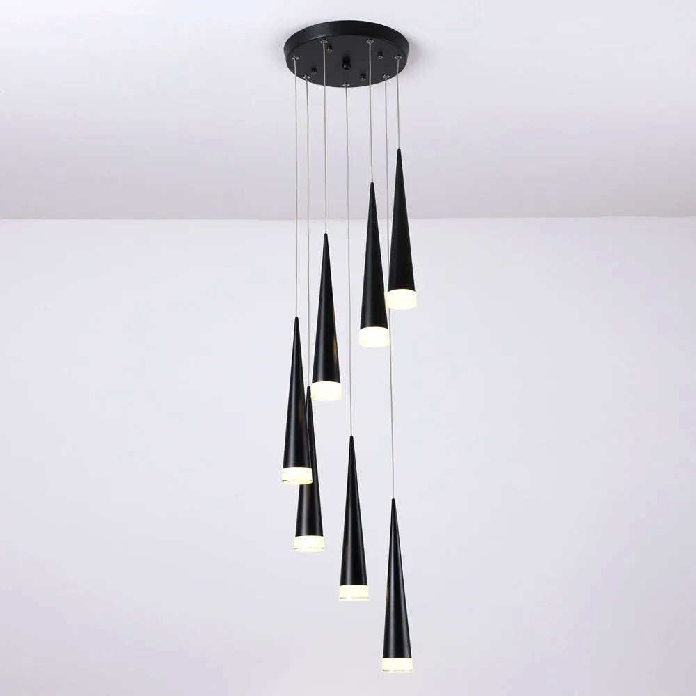 LED Stair Pendant Lights Modren Villa Indoor Lighting Hanglamp Shop Window Pendant Lamps 3/5/7/10/12/15 Heads Lamparas Luminaria