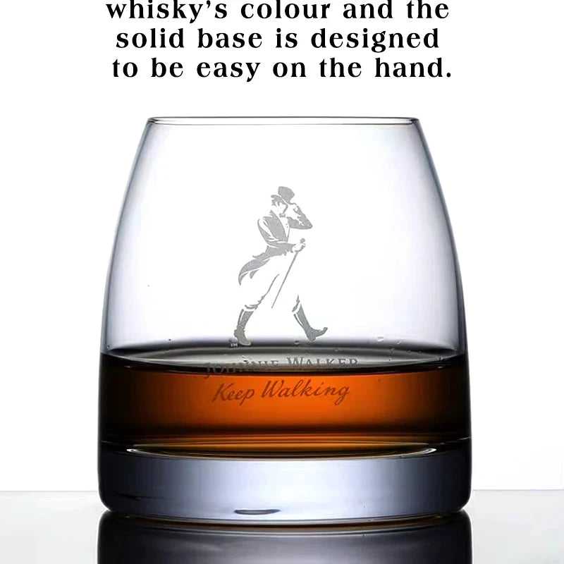 Johnnie Walker Whiskey Glasses 10 OZ Whiskey Glasses, Rocks Glasses for Scotch, Liquor Vodka, Bourbon, Whiskey Gifts