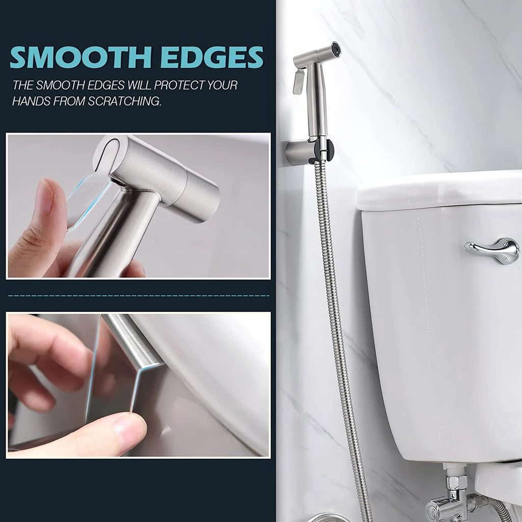 Handheld Bidet Sprayer Set 304 Stainless Steel Spray Gun Shower Handheld Toilet Bidet Faucet Sprayer Shower Nozzle Self Cleaning