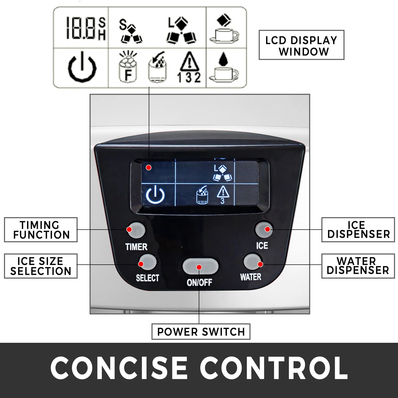 2 in 1 Commercial Ice Maker Machine 35kg/24h with Water Dispenser Electric for Household Outdoor and Hotel Use