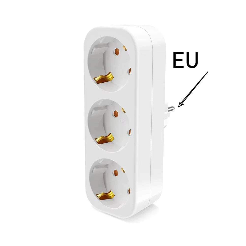 White Wall Mount Socket EU Standard Electrical Outlett Ground Vintage Surface Power Socket Plugs Flame Retardant Plastic