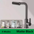 Kitchen Pull-out Flying Rain Waterfall Faucet Hot and Cold Faucet 304 Stainless Steel Single Hole Kitchen Faucet Bathroom