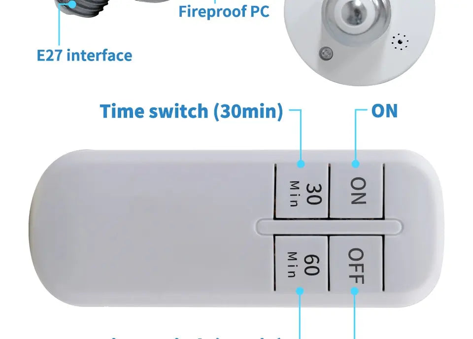 Wireless Remote Control E27 Light Socket Smart Switch LED Lamp Base House Timer Switch WiFi Light Bulb Holder Room Smart Device