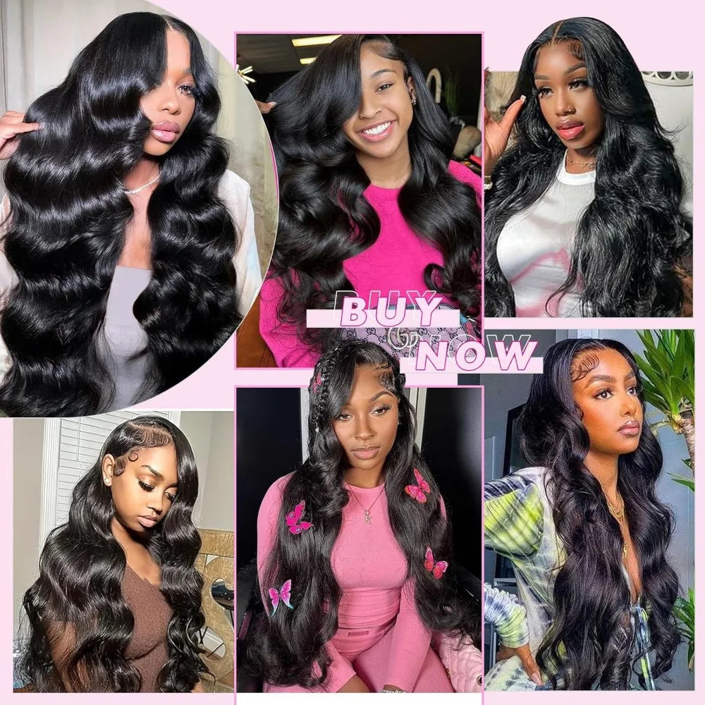 220% Density 40In Body Wave 13x6 HD Lace Frontal Wigs Pre Plucked 5x5 Lace Wigs For Women 13x4 Lace Front Wig 360 Human Hair Wig