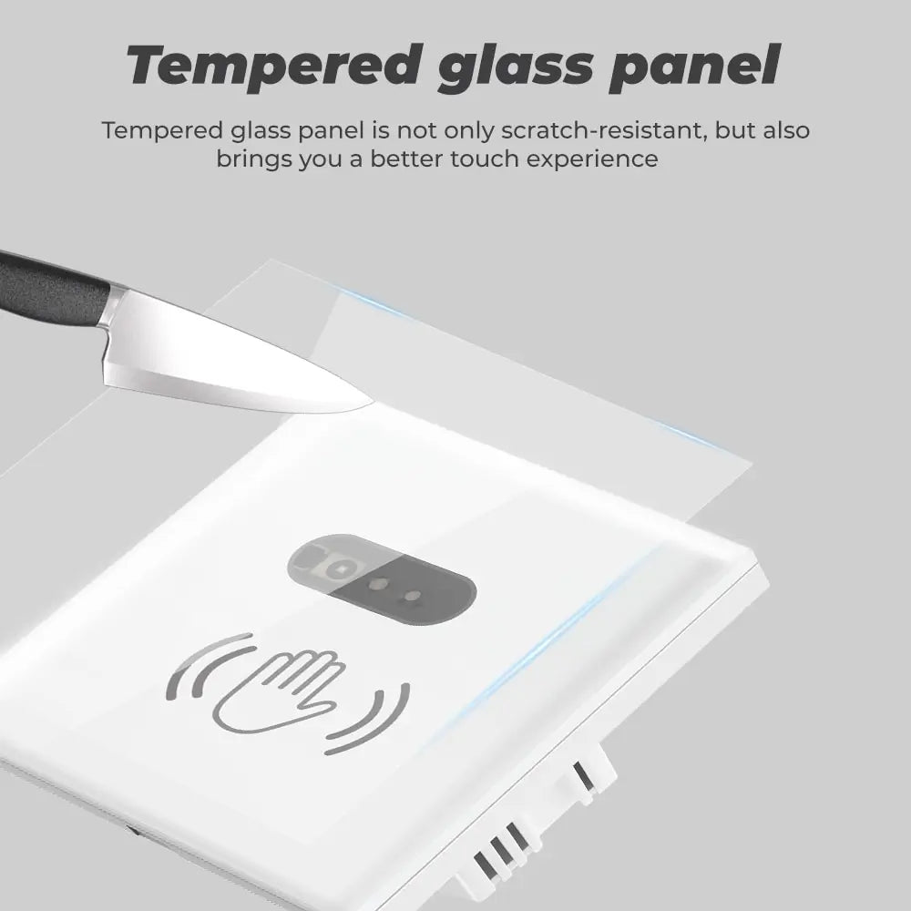 EU US Smart Wall Light Switch Hand Sweep Sensor Infrared Sensor Switch Glass Display Panel Neutral Wire10A No Touch Needed ﻿
