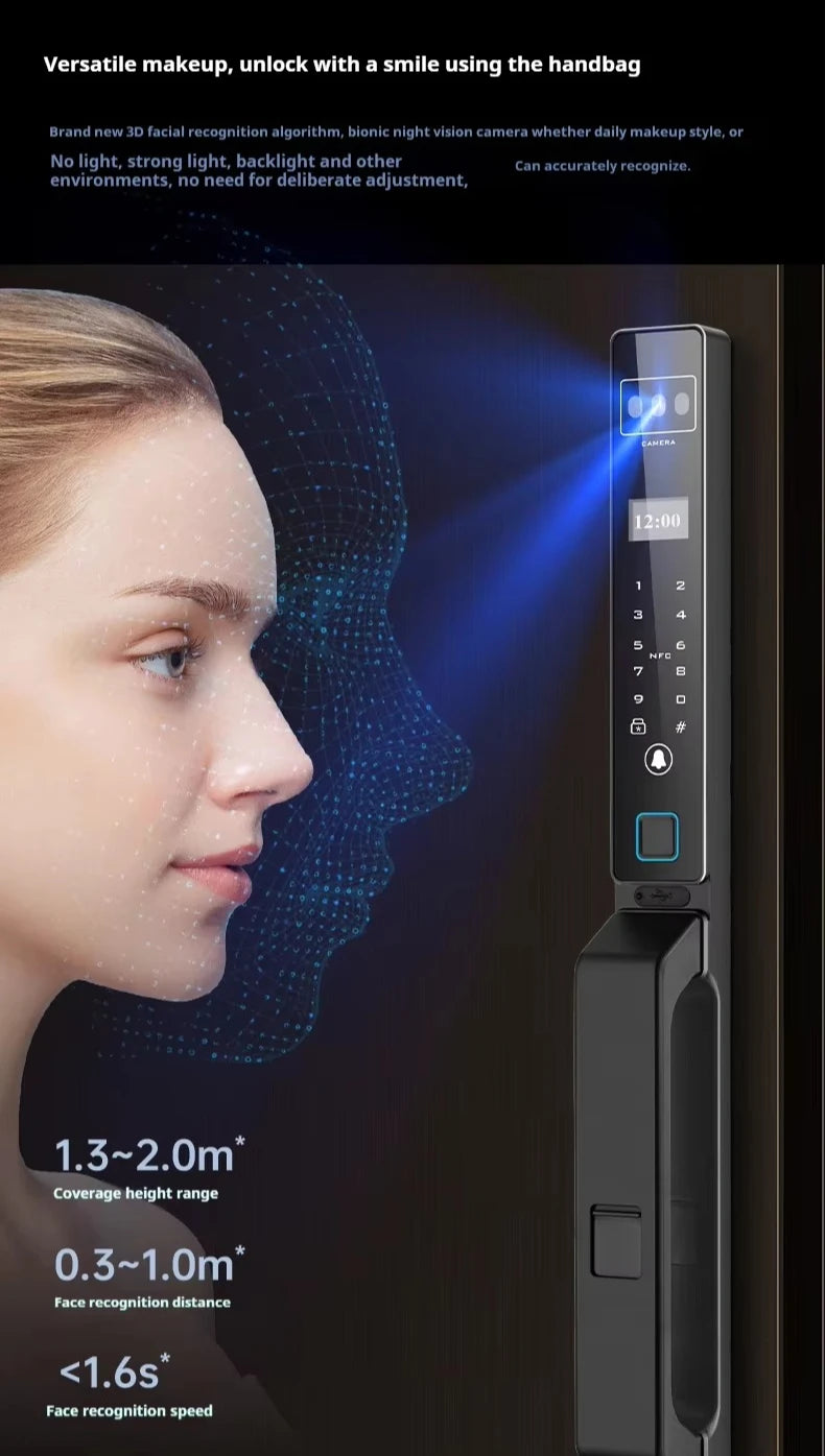 Standard Version Smart Lock  Aluminum Fully Automatic Fingerprint Face Recognition Palmprint Unlock