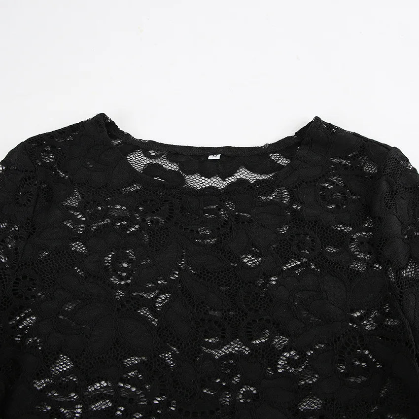 BKLD Sexy Black Lace Fishtail Dress 2026 Autumn Round Neck Bodycon Long Dresses Evening Party Clubwear Clothes For Women