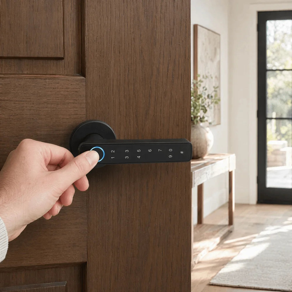 Remote Lock Smart Fingerprint Door Lock Smart Password Electronic Digital Door Handles Bluetooth WiFi Gateway
