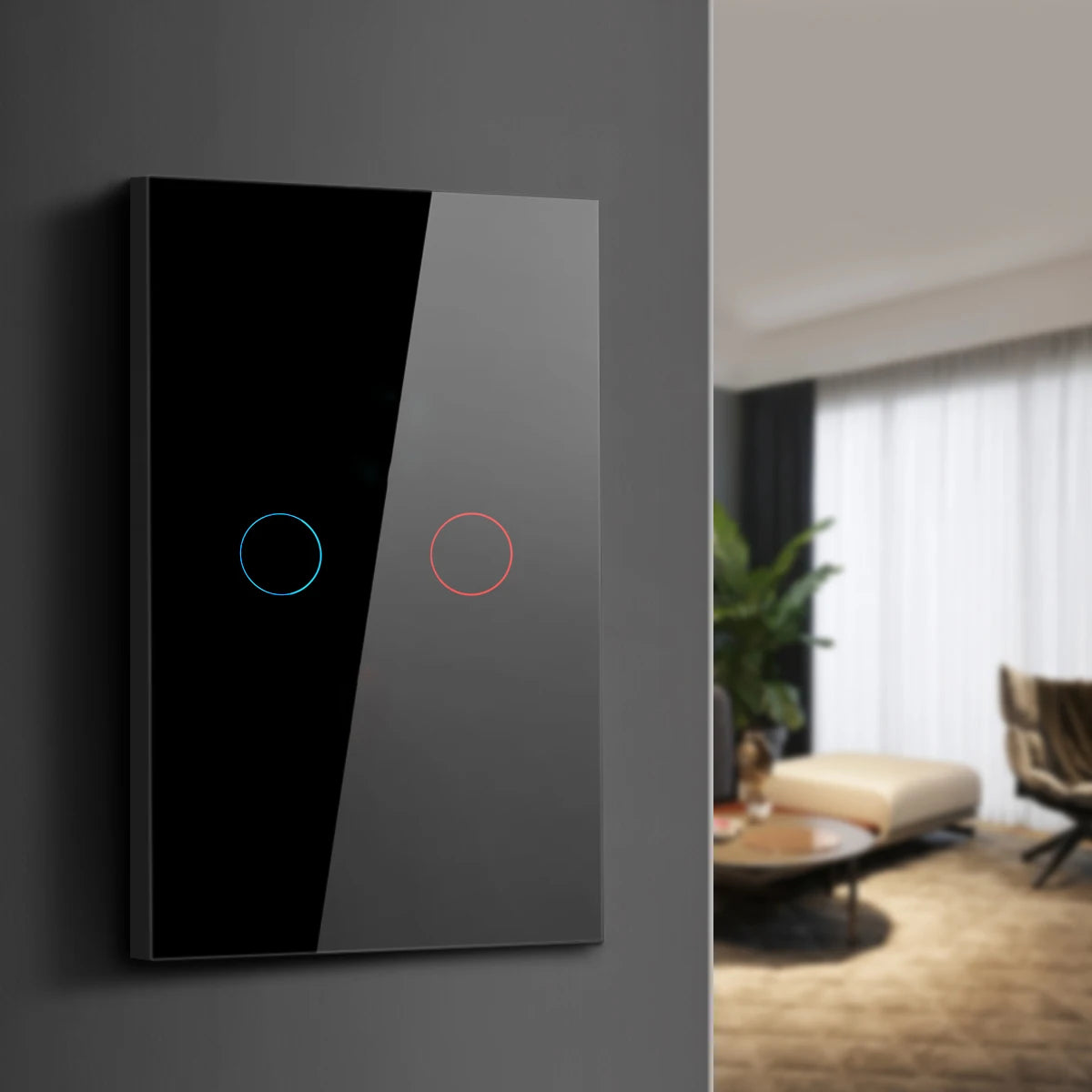 European AC100-240V Tempered Black White Crystal Glass Touch Switch Panel Wall Light Sensor Button 1/2/3 Gang 10A Interrupt