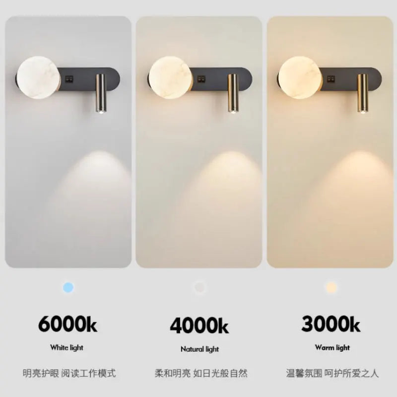 Nordic Modern Black and White Minimalist Wall Lamp Living Room Sofa Background Wall Decorative Lamp Light Luxury Bedroom Bedside