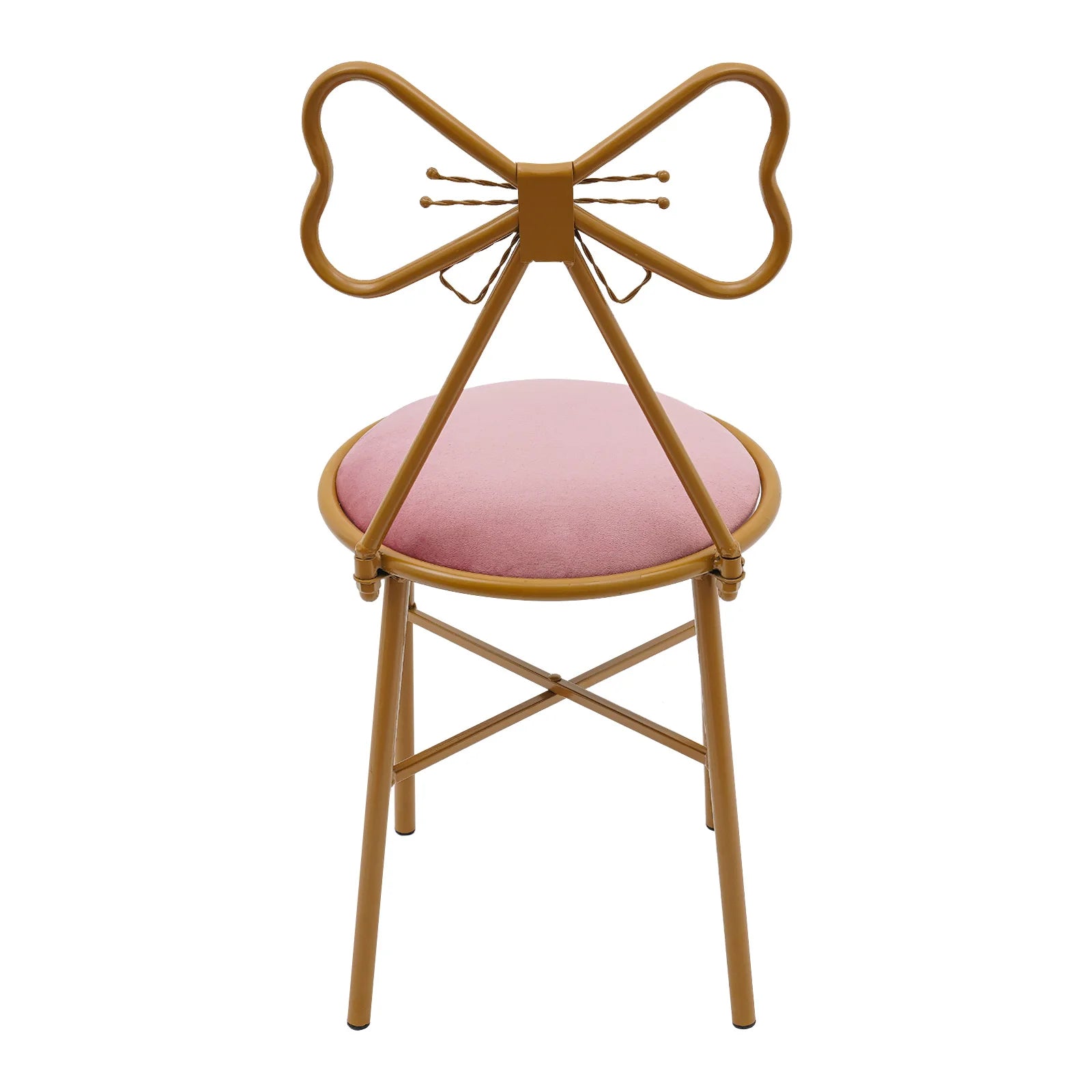 Butterfly Bow Tie Vanity Chair Modern Vanity Stool Velvet Cushion Makeup Chair Metal Frame Butterfly Backrest Chair Dining Chair