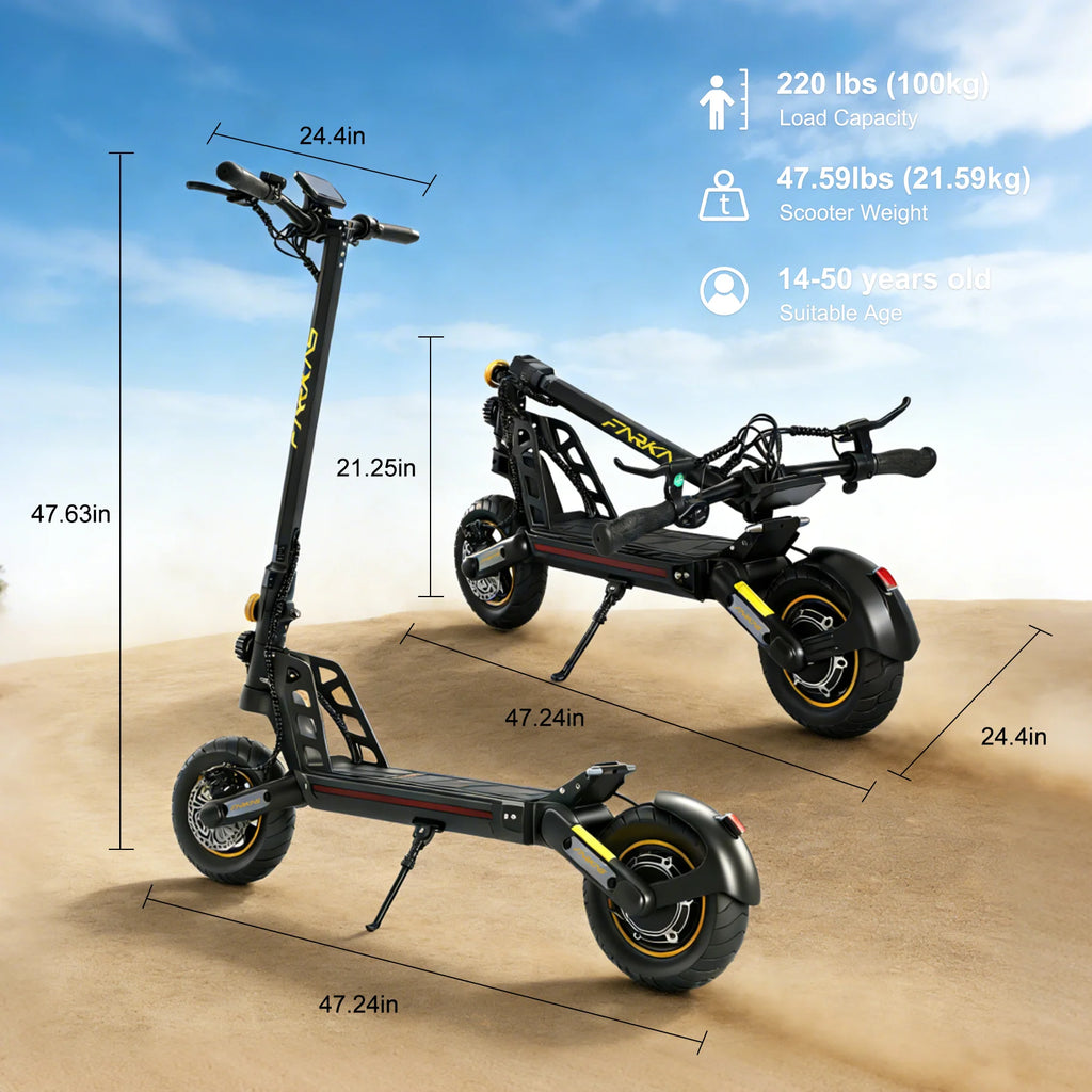 MX-17 Foldable E-Scooter for Adults 800W 48V 10.4Ah Max Speed 55KM 10 Inch Tires Large LED Display Folding E Scooter