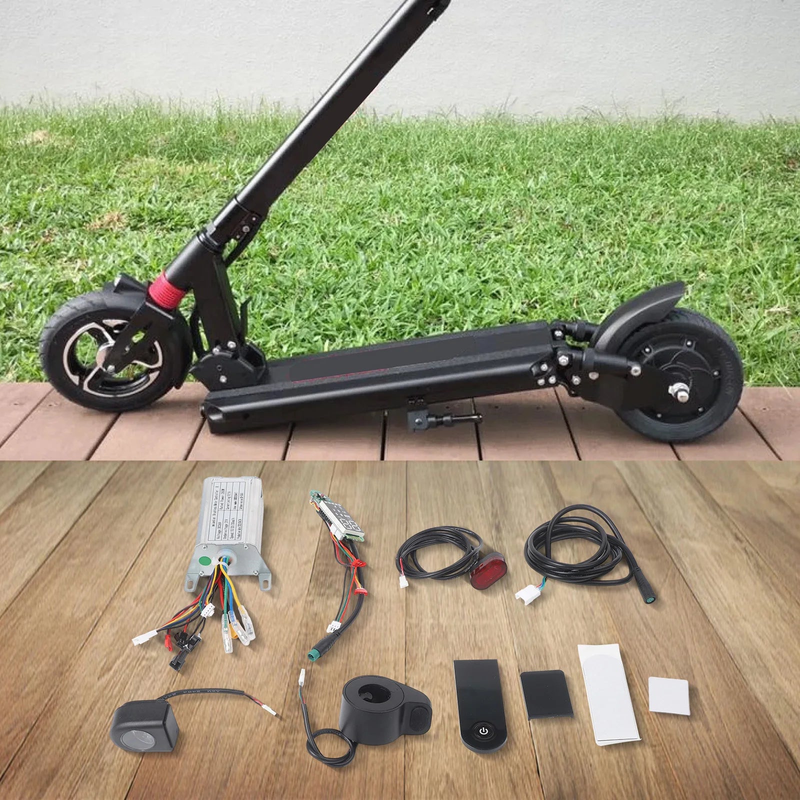 Electric Scooter Motor Controller Kit 36V 350W Accelerator Headlights Taillights Handbrake For E-Scooter Kickscooter Accessories