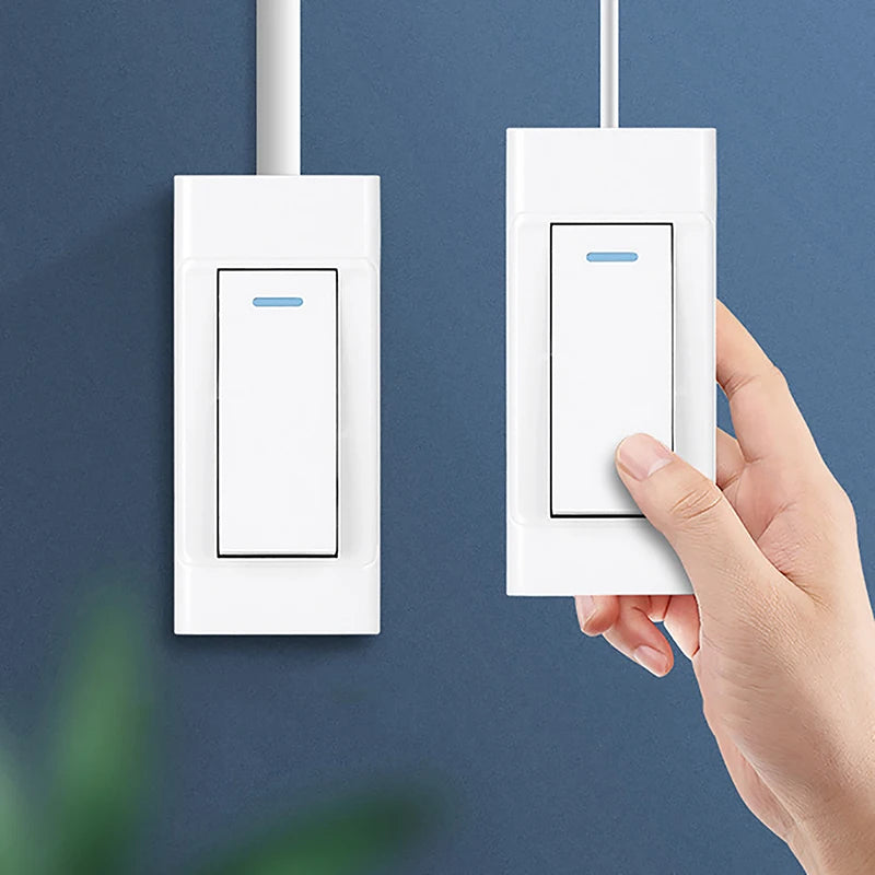 1 Gang 2 Way Surface Mount Switch Grey/White/Gold Panel Wall Light Switch Wire Hanging Installation Bedside On/Off Control Lamp