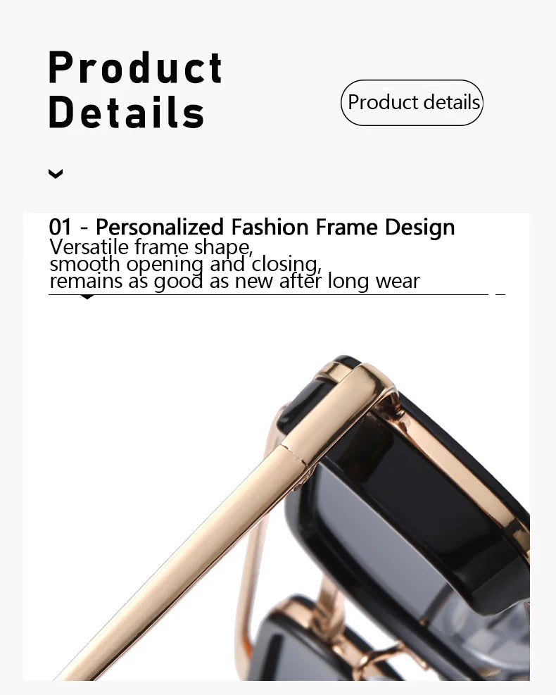 Trend Double-rail Sun Glasses - Fashionable, Business-style, Uv-resistant, Small Frame, For Driving Car Sunglasses8854X