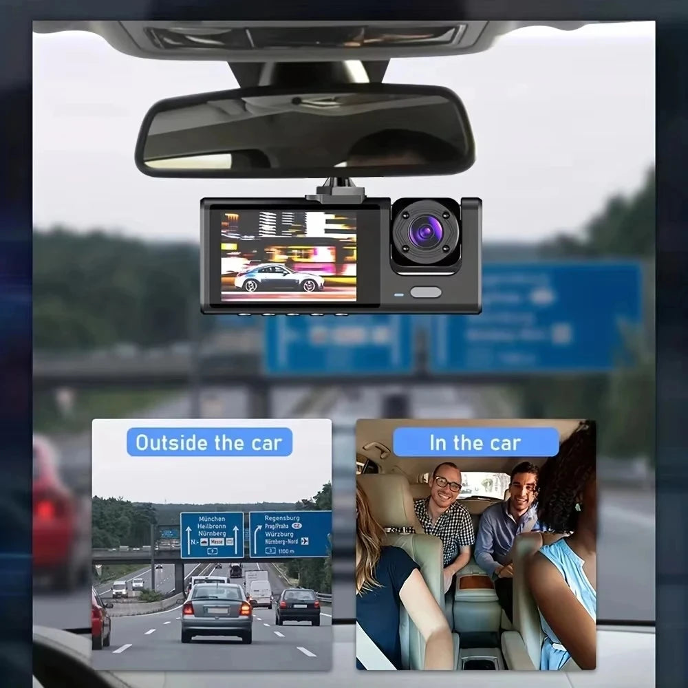 Hd 1080p 3-lens Video Dashcam High-definition Night Vision Of The Vehicle Recorder Car Dvr Registrator Dashcam Camcorder