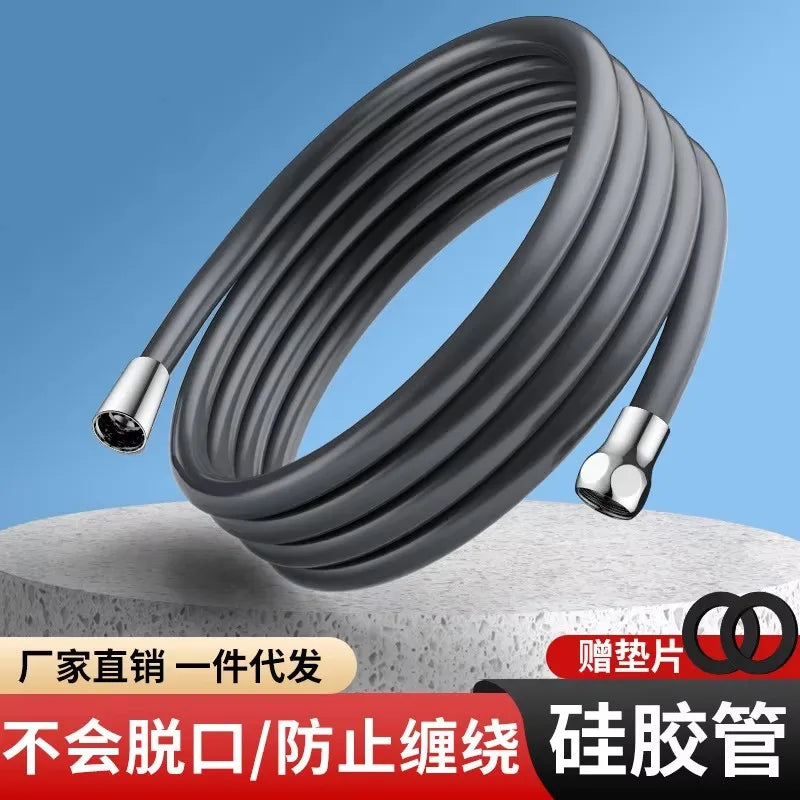 1.5/2M Black Latex Shower Head Hose Flexible Tube Pipe High Pressure Silicone Powerful Tap Faucet Toilet Bathroom Accessories