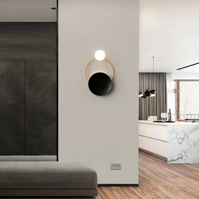 Nordic Modern Light Luxury Marble Wall Lamp Bedroom Background Led Lighting Decoration Creativity Mirror Aisle Sconce Indoor