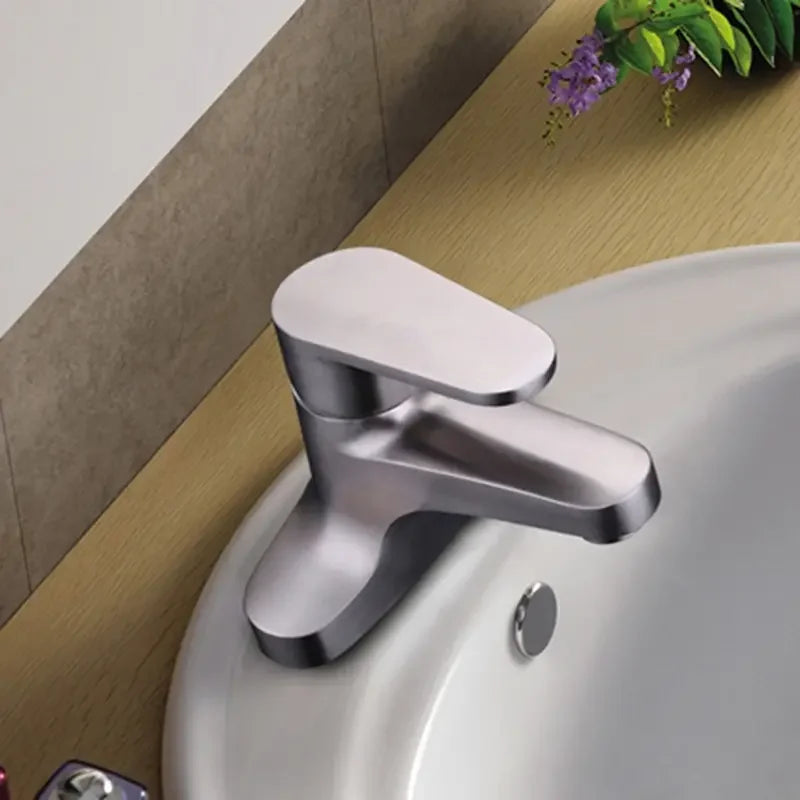 WashBasin Sink Faucet Deck Mounted 304 Stainless Steel Cold Hot Mixer Tap Single Lever Double Hole Household Bathroom Faucets