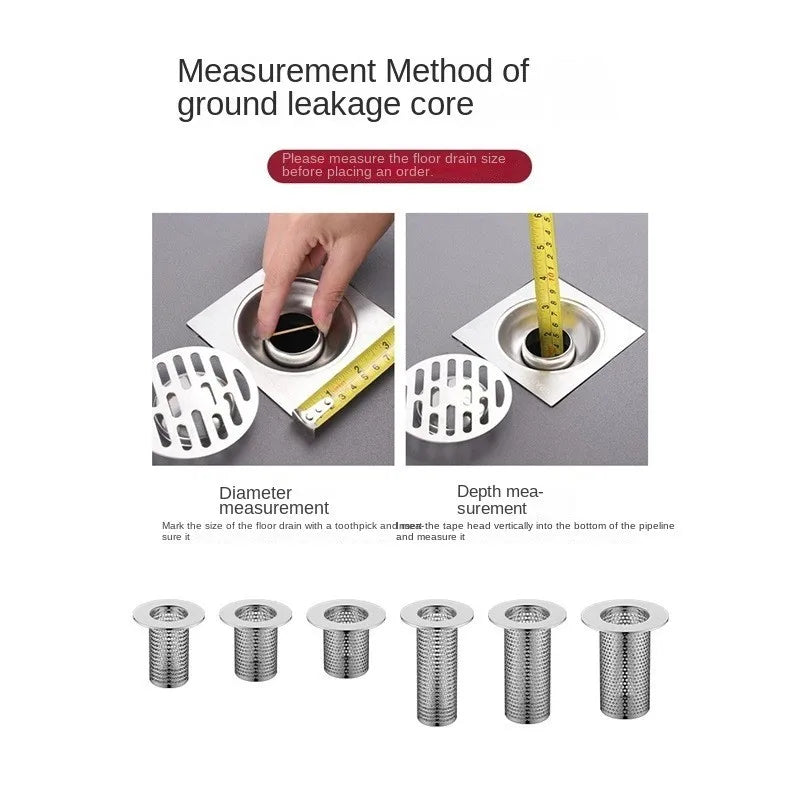 Floor Drain Filter Mesh Anti-Clogging Sink Strainer Food Hair Stopper With Handle Anti-Pest Sealing Cover Shower Leak Net