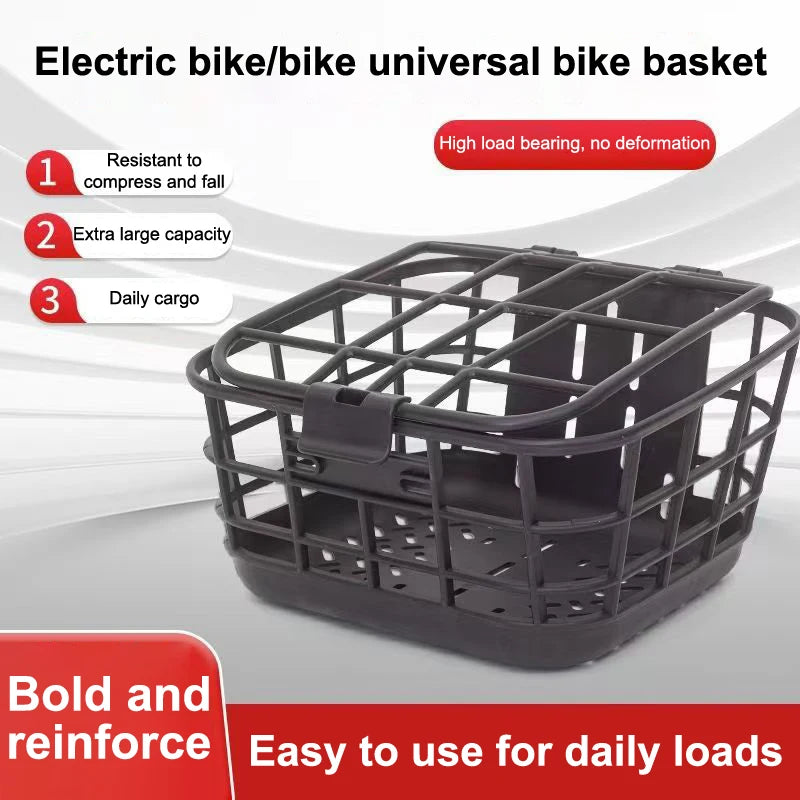 ♥Universal Bike Front Basket - Anti-Deformation Plastic Basket for Electric Bikes & Regular Bicycles
