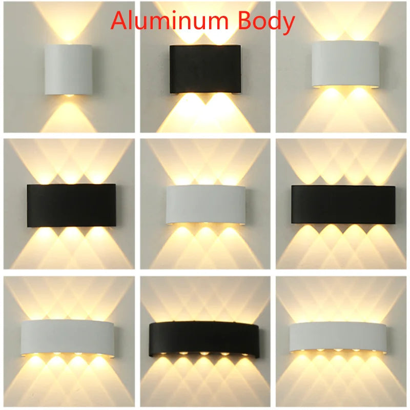 Nordic Wall Lamp Led Aluminum Outdoor Indoor Ip65 Up Down White Black Modern For Home Stairs Bedroom Bedside Bathroom Light