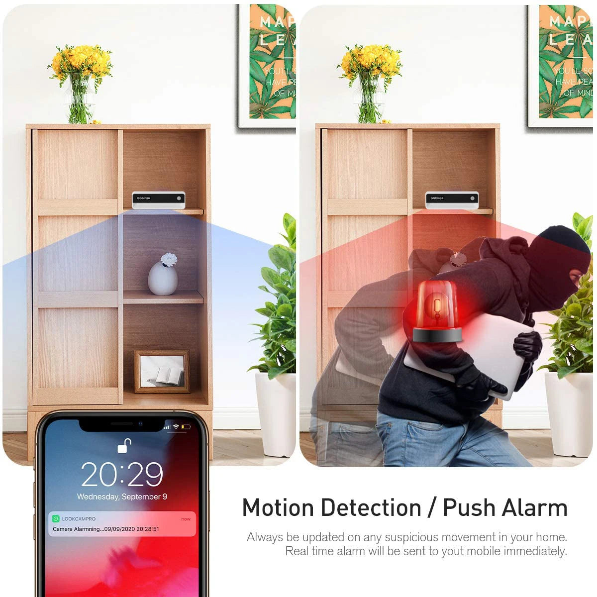 4K HD 1080P Mini Camera Battery Operated Home Monitori Camera DVR Function Human Body Induction Night Light Human Body Detection