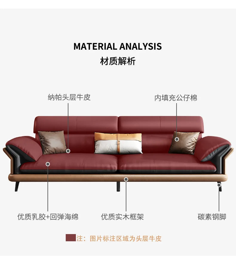 Office sofa leather business reception hall reception area negotiation simple modern light luxury coffee table combination set