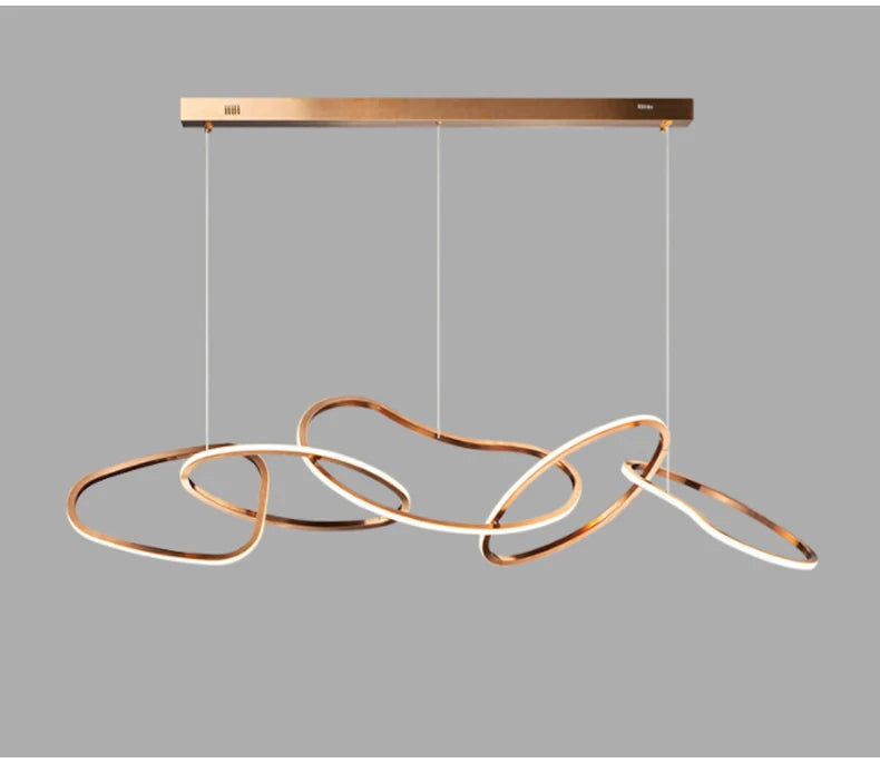 Postmodern Luxury led hanging lamp Minimalist art Personality Chandelier for Living Dining room Iron LED ring chandelier Light