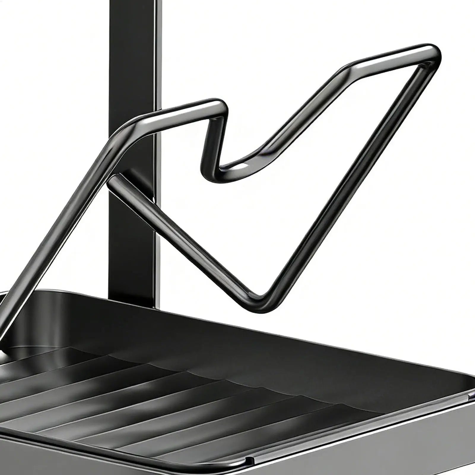 Kitchen Pot Lid Rack No Drill Pot Lid Organizer Kitchen Space Saving Countertop Organizer Rack with Drainage Tray Storage Rack