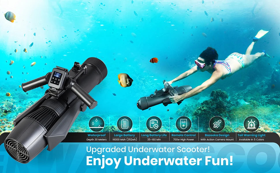 CAMOLECH Underwater Scooter 16000mAh Electric Fin Propeller SUP Motor Booster Water Scooter