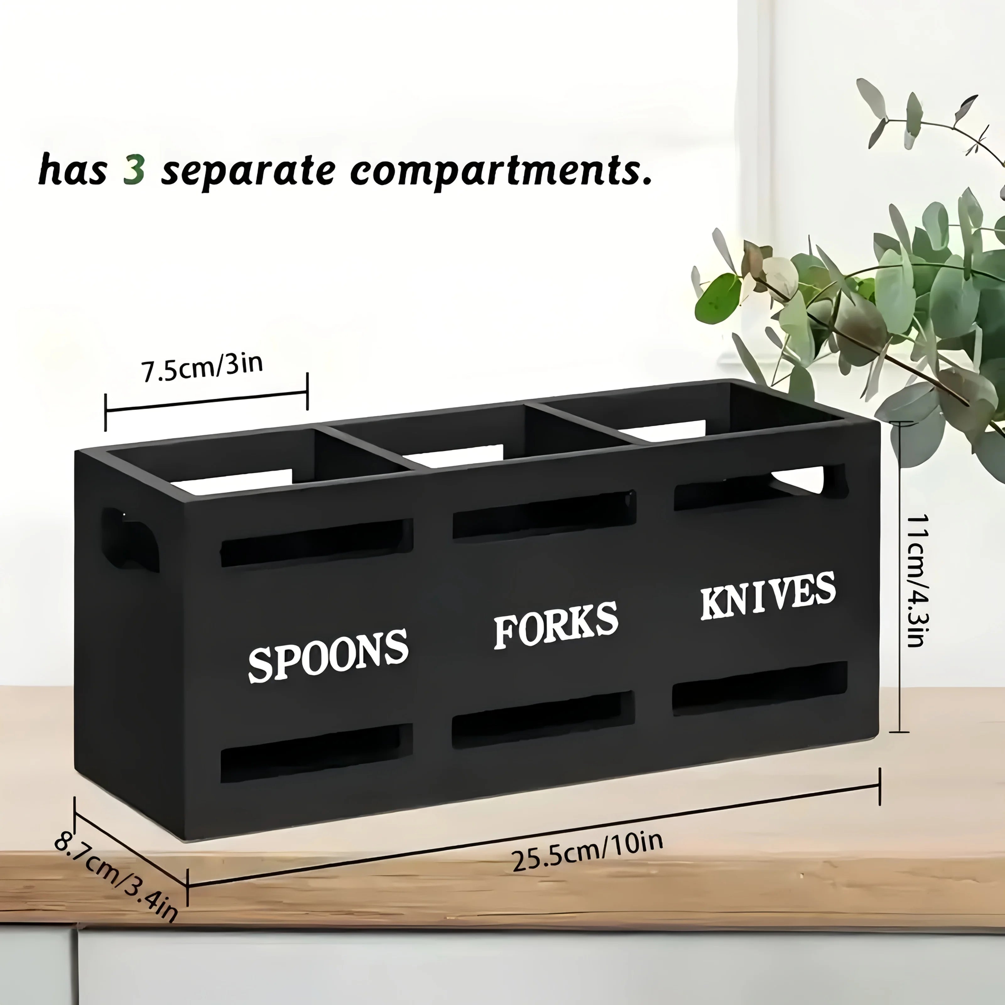 Wooden Utensil Holder Organizer, Rustic Cutlery Rack, Party Fork Knife Spoon Organizer, Farmhouse Kitchen Cutlery Organizer