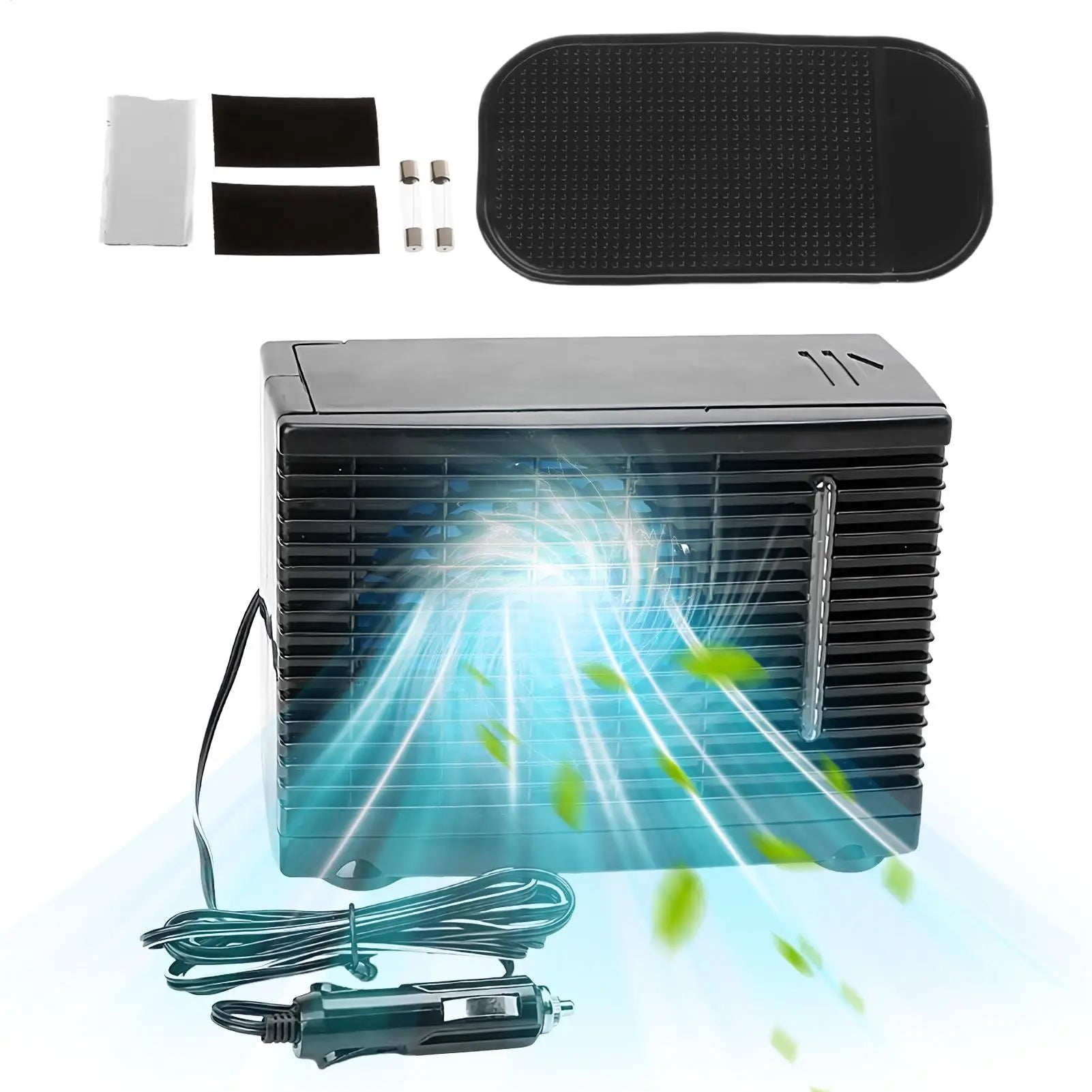 12V Mini Portable Car Air Conditioner Fan, Evaporative Water Cooling Air Cooler with Water Tank, Personal Cooling Appliance Fans