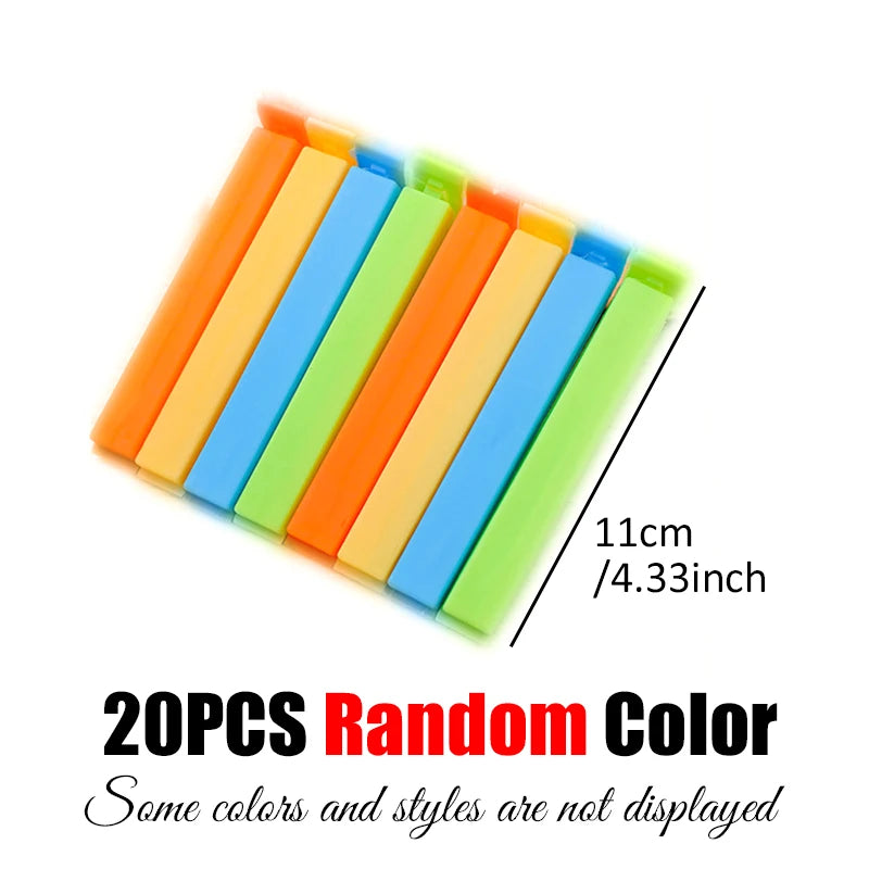 10-20PCS/Set Sealing Clip Colorful Reusable Snack Storage Sealer Clamp Kitchen Gadgets for Food Fresh Keeping Moisture Proof ZYF