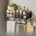 Multifunctional Aluminum Wall-Mounted Shelf Kitchen Spice Storage Rack Kitchen Supplies Storage Hooks Kitchen Accessories