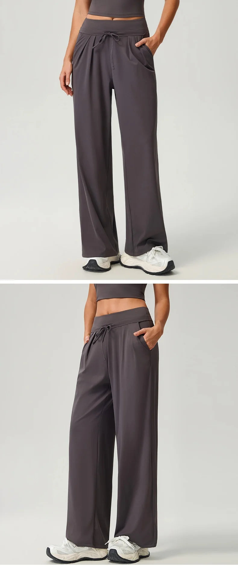 High Waist Yoga Pants Straight Leg Bottoms Women Gym Leggings Naked Feel Pilates Running Fitness Workout Sports Trousers