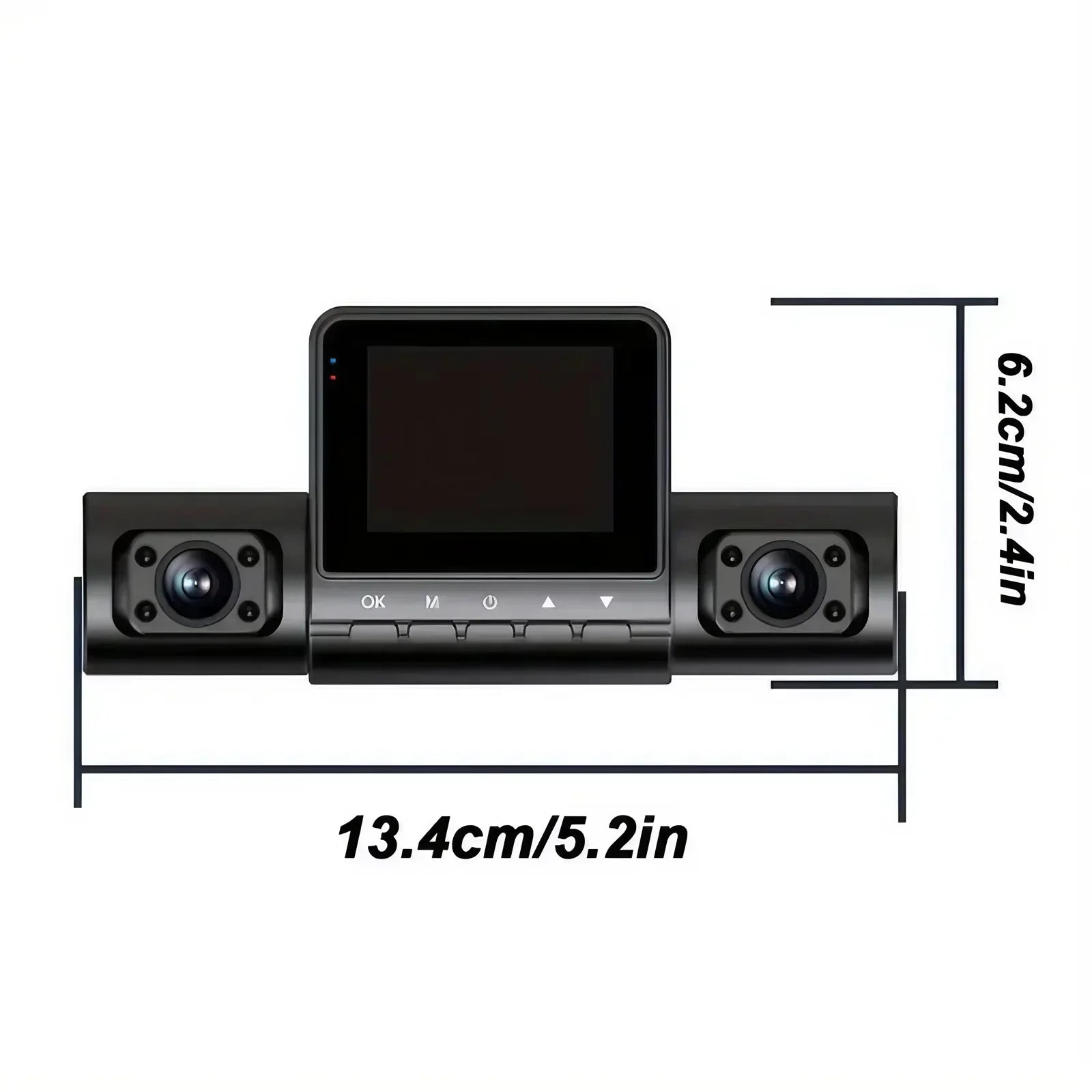 3Camera Car Recorder 1080P HD with Night Vision Parking Monitoring IPS Screen Front Rear Inside Dash Cam Support Laptop Computer