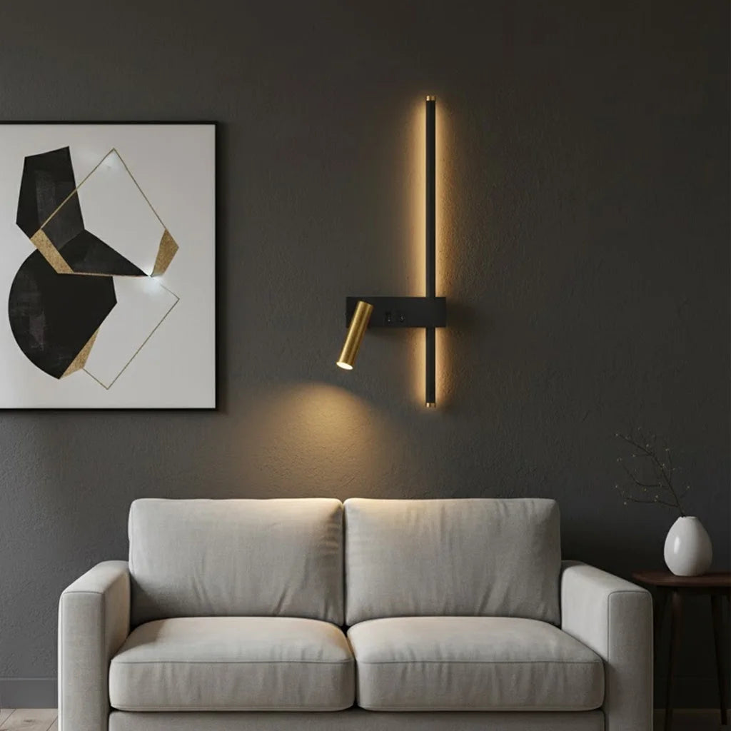 Modern LED Wall Lamp with Reading Spotlight for Living Room Sofa Bedroom Background Bedside Wall Light Bedside Lighting Fixture