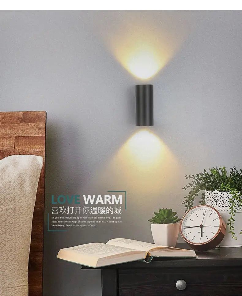 Tuya Smart LED Wall Light Up and Down RGB CCT Outdoor Bluetooth/WIFI APP Control GU10 Bulb Exterior Garden Porch Sconces Lamp