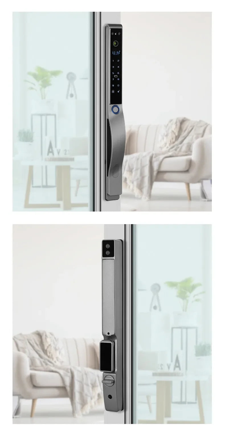 SZJN 3D Face Recognition Tuya Wifi Digital Electronic Broken Bridge Aluminum Lock Waterpoof Fingerprint Password Card Key Unlock