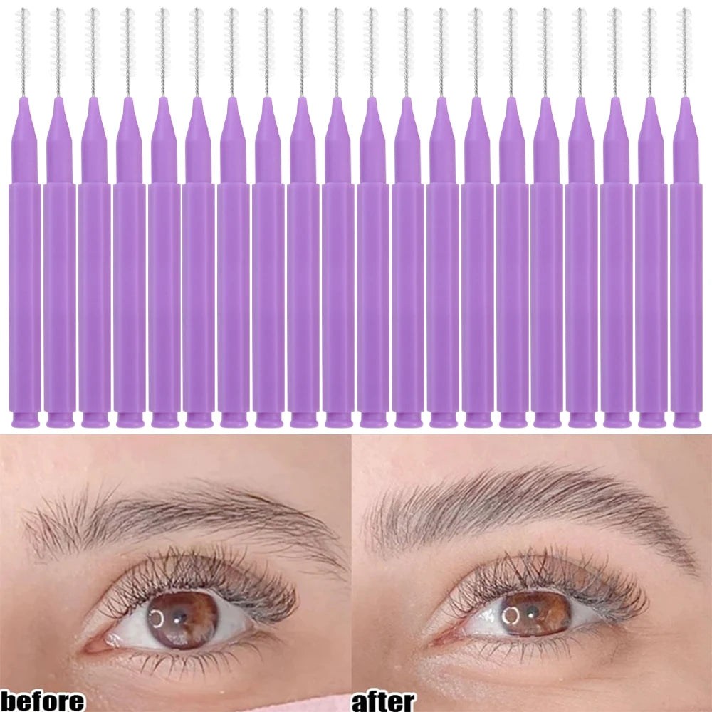 10/50PS Portable Mini Eyebrow Brushes Disposable Eyelash Brow Lifting Brush Applicators Lash Extension Comb Beauty Makeup Tools