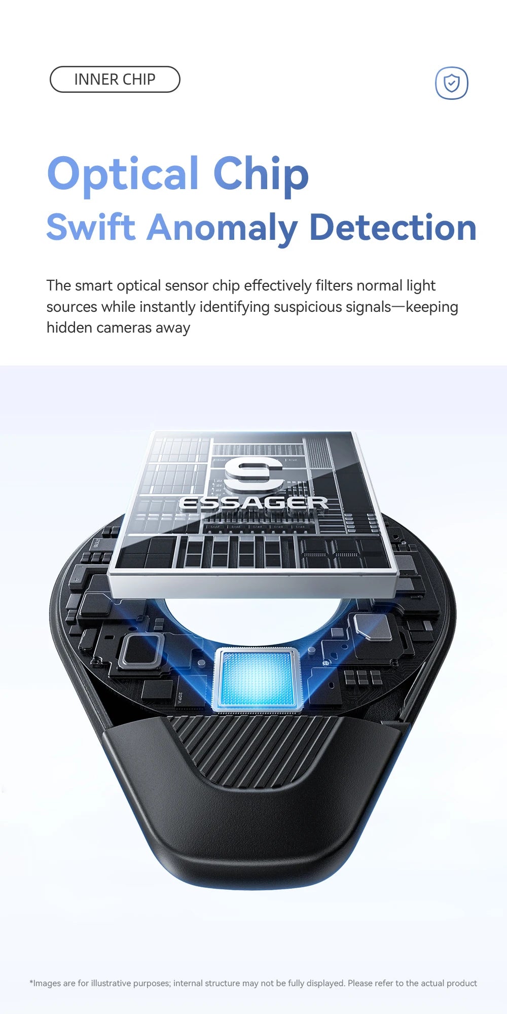 Essager Camera Infrared Detector Safe&Anti-Peeping Protection Detector Hotel Pinhole Lens Detect Security Alarm Anti Spy Candid