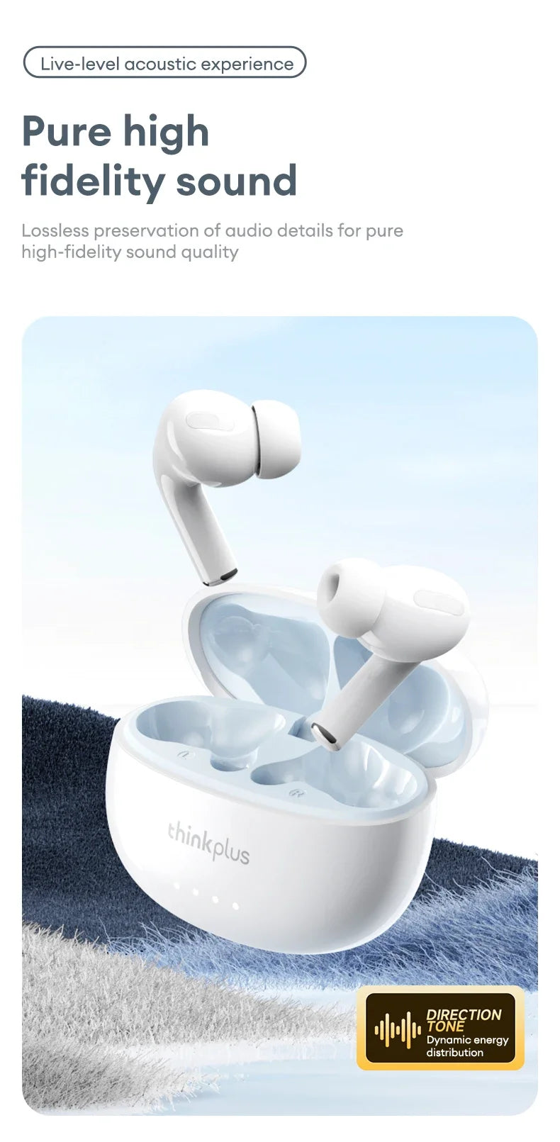 Lenovo LP5 PRO Wireless Bluetooth 5.4 Earphones TWS HiFi Sound Gaming Earbuds LP5Pro Sport Headset Long Standby with Mic 2025
