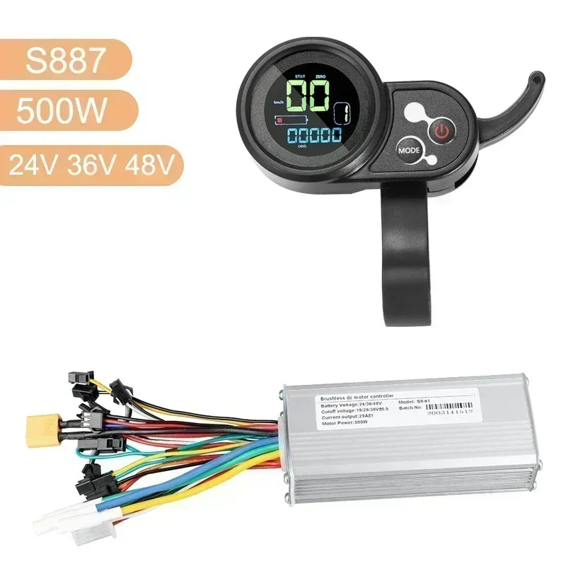 Electric Bike Brushless Controller 25A 35A with LCD Display Electric Bicycle Scooter E-bike Accessories Parts 36V 48V 750W 500W